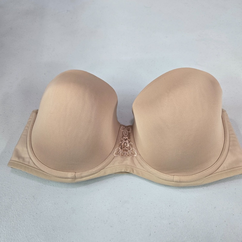 Vanity Fair Women‎ Bra 38D Beige Underwire Smooth NO STRAPS Lace 74380